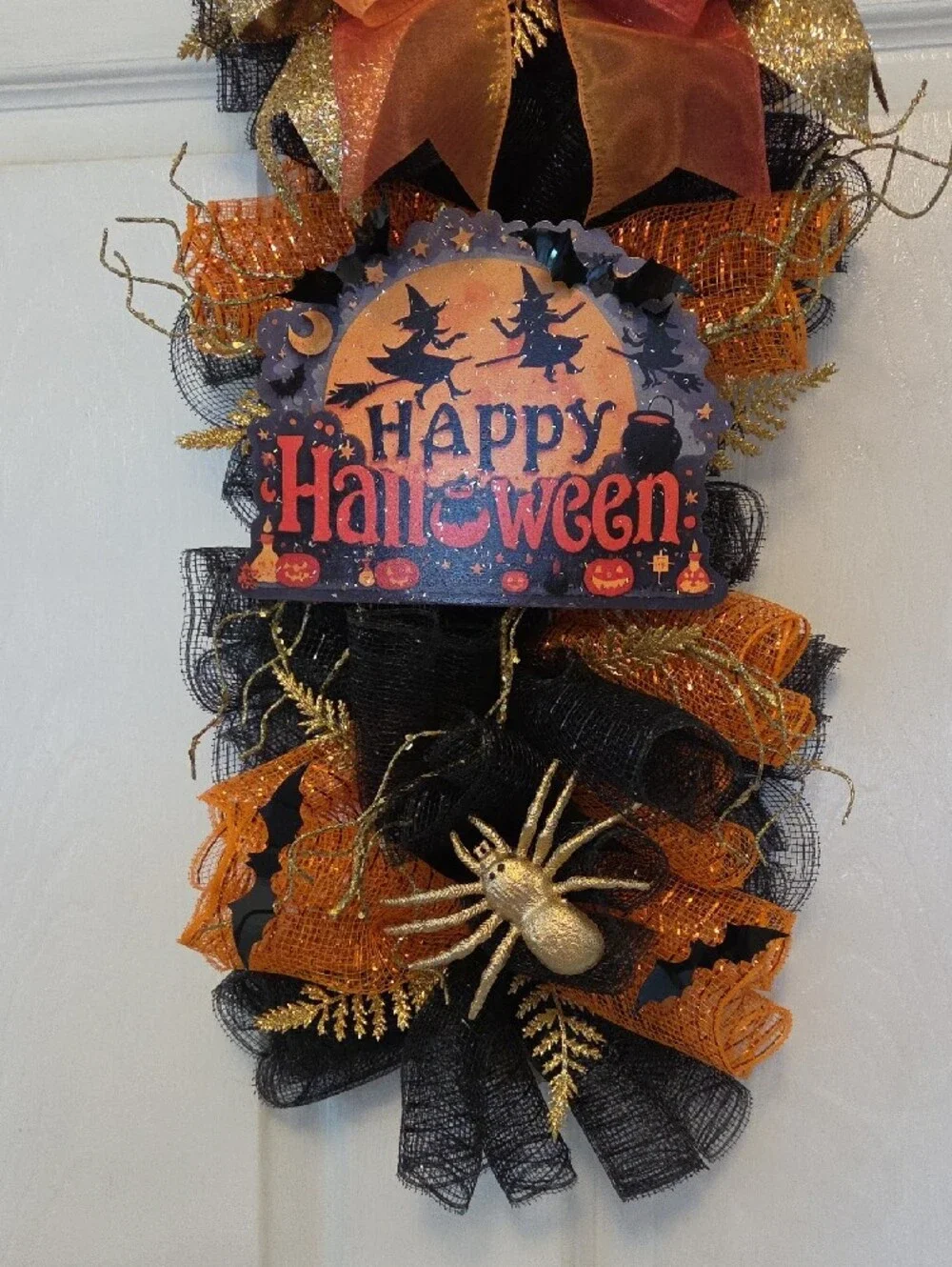 Happy Halloween Door Swag Wreath , Welcome Guests